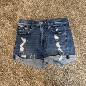 Denim Distressed High Waisted Women Shorts